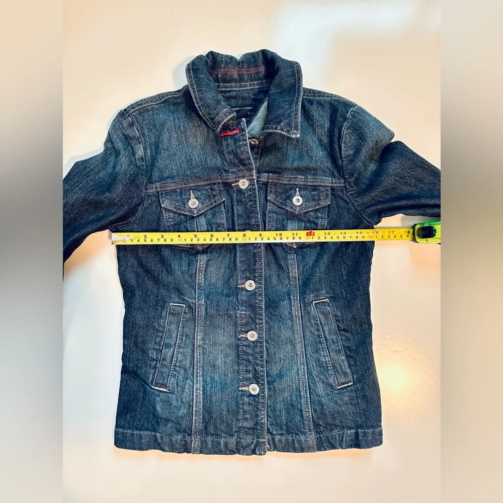 Tommy Hilfiger Fitted Jean Jacket Size S Navy Blue - Picture 6 of 7